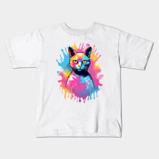 Tie Dye Cat Kids T-Shirt